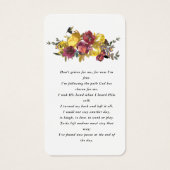 Purple Yellow Floral Photo Funeral Prayer Card (Rückseite)