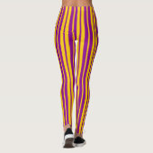 Purple Yellow Stylish Stripes Pattern Design  Leggings (Rückseite)