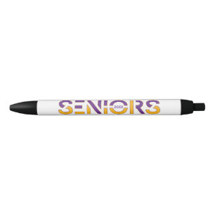 Purple & Yellow Two-Color Seniors Sliced Letters Kugelschreiber