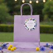 Purple Yellow Watercolor Wildflower Baby Shower Geschenkanhänger