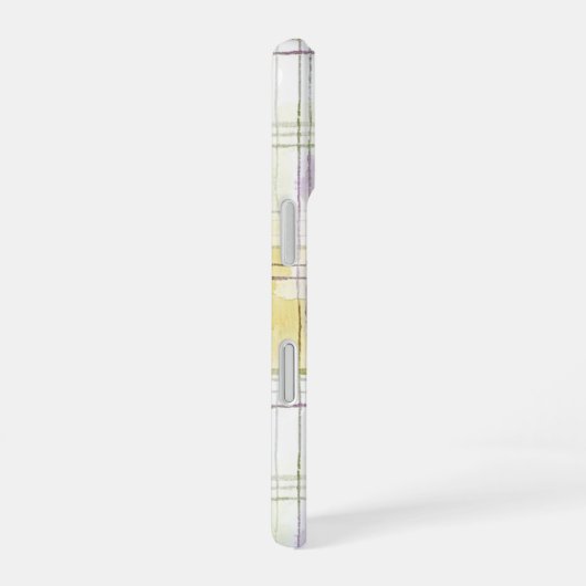 Purple Yellow White Plaid Stripes iPhone 16 Hülle (Rechte Seite)