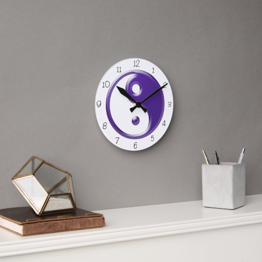 Purple Yin Yang Round Clock Runde Wanduhr (Büro)