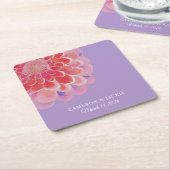 Purple Zinnia Summer Wedding Rechteckiger Pappuntersetzer (angewinkelt)