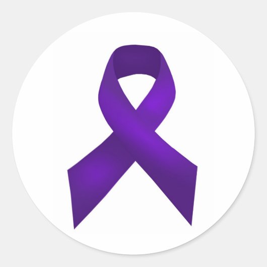 PurpleAwarenessRibbon.jpg Runder Aufkleber (Vorderseite)