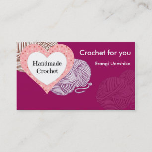 Purplebiz Karte mit Garnen und Herz formten Logo