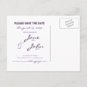 PurpleDreamFlower Save the Date Postcard Ankündigungspostkarte (Rückseite)