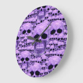Purplegothischer Zeltschädel Große Wanduhr (Winkel)