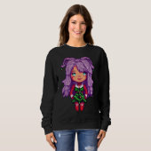 Purplehaarmädchen Sweatshirt (Vorne ganz)