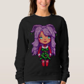 Purplehaarmädchen Sweatshirt (Vorderseite)