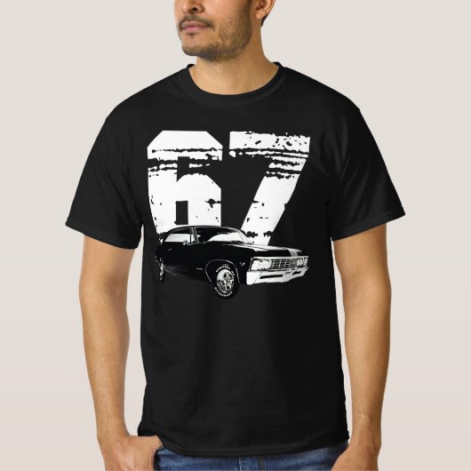 PurpleMonkeyTees 1967 Chevy Impala Front Side View T-Shirt (Vorderseite)