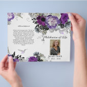 PurplePeony Hummingbird Beuneral Program Flyer (Hand)