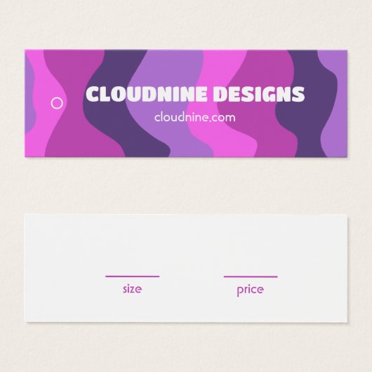 PurplePink Stripe Clothing Size Price Hangtag Card (Vorne & Hinten)