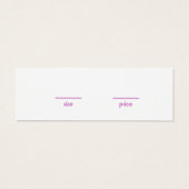 PurplePink Stripe Clothing Size Price Hangtag Card (Rückseite)
