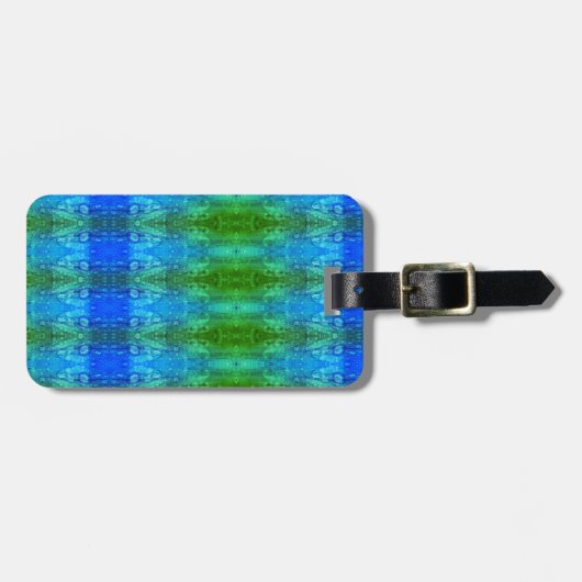 Purples Ikat 8 GreenLeaf Gepäckanhänger (Vorderseite horizontal)