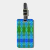 Purples Ikat 8 GreenLeaf Gepäckanhänger (Vorderseite vertikal)