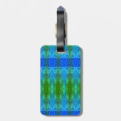 Purples Ikat 8 GreenLeaf Gepäckanhänger (Rückseite vertikal)