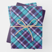 Purples, Teals, Blue & White Plaid Geschenkpapier Set (Beispiel)