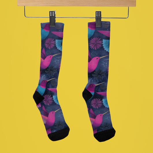 Purples Töne, Kolibris im Flug Socken