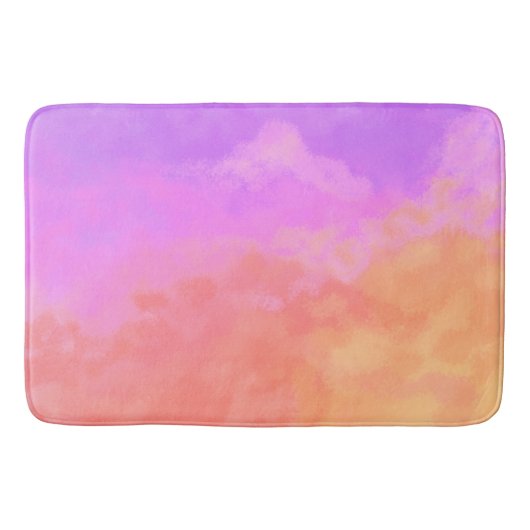 Purples und oranfarbene Abstrakte Wolken Badematte (Vorderseite)