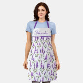 PurpleSage Green Lavender Custom Name Apron Schürze (Getragen)