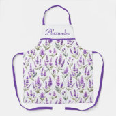 PurpleSage Green Lavender Custom Name Apron Schürze (Vorderseite)