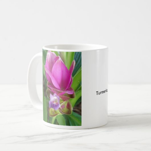 PurpleTurmeric-Blume Kaffeetasse (Vorderseite Links)