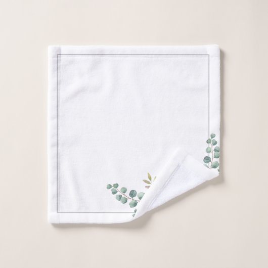 Purplisch Hydrangeas Eucalyptus Badezimmertuch Set (Waschlappen)