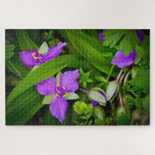 Purplisch Pink Spiderwort Spring Burst Puzzle