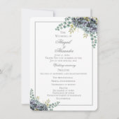 Purplish Hydrangeas Eucalyptus Wedding Program Car (Vorderseite)