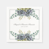 Purplish Hydrangeas Eucalyptus Wedding Serviette (Vorderseite)