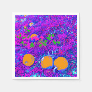 Purplish Pumpkin Field in Pop Art Style Serviette