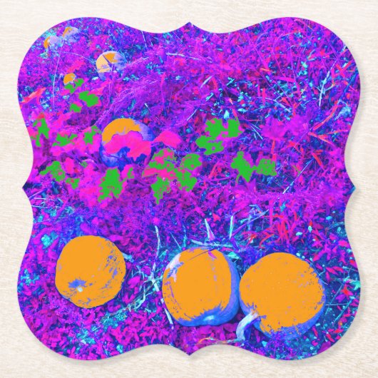 Purplish Pumpkin Field in Pop Art Style Untersetzer (Vorderseite)