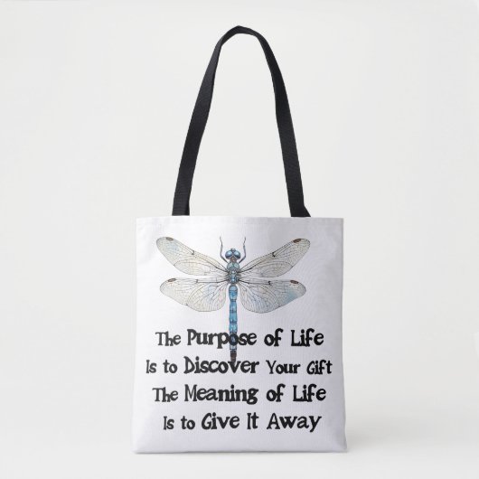 Purpose of life quote talent mission dragonfly bug tasche (Vorderseite)