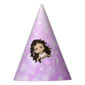 Purpule Mermaid Birthday Hat Partyhütchen (Vorderseite)