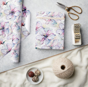 Purpur Insel Blumen Geburtstag Geschenkpapier