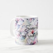 Purpur Insel Blumen Geburtstag Kaffeetasse (Vorderseite Links)