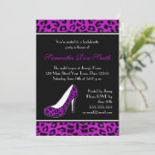 Purpur-Leopard-Junggeselinnen-Abschied für Tierdru Einladung (Stehend Vorderseite)