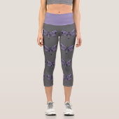 Purpur-Libelle Capri Leggings (Vorderseite)