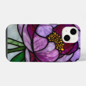 Purpur-Pfingstrose gefärbt  iPhone Hülle (Rückseite (Horizontal))
