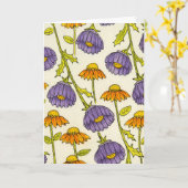 Purpur-Sonnenhut-Muster Blank Karte (Gelbe Blume)