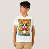 "Purpur spielerisches Cat-T-Shirt" T-Shirt (Vorne ganz)