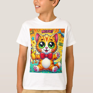 "Purpur spielerisches Cat-T-Shirt" T-Shirt