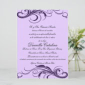 Púrpura Invitaciones de Quinceanera Einladung (Stehend Vorderseite)