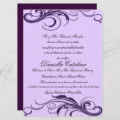Púrpura Invitaciones de Quinceanera Einladung (Vorne/Hinten)
