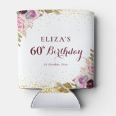 Purpurblumen 60. Geburtstagsparty Dosenkühler (Rückseite)