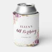 Purpurblumen 60. Geburtstagsparty Dosenkühler (Kanne Rückseite)