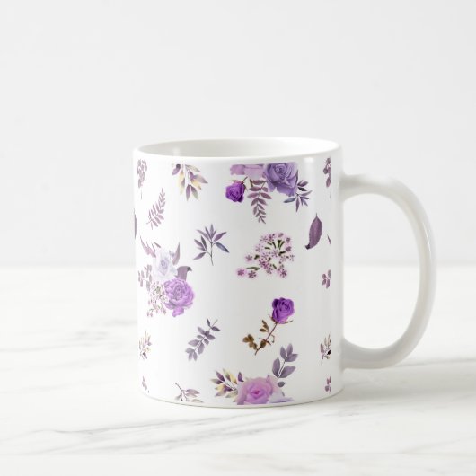Purpurblumen auf kaffeetasse (Rechts)