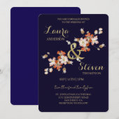 Purpurblumen Dekoration Hochzeitsfeiern Einladung (Vorne/Hinten)