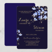 Purpurblumen Dekoration Hochzeitsfeiern Einladung (Vorne/Hinten)