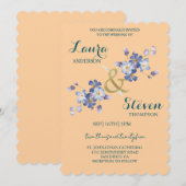 Purpurblumen Dekoration Hochzeitsfeiern Einladung (Vorne/Hinten)